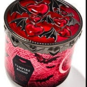 Vampire Blood Candle with Heart and Bat Design